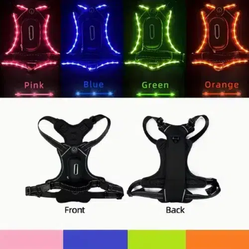 OEM LED Dog Harness with 3-Mode Light for Night Walking