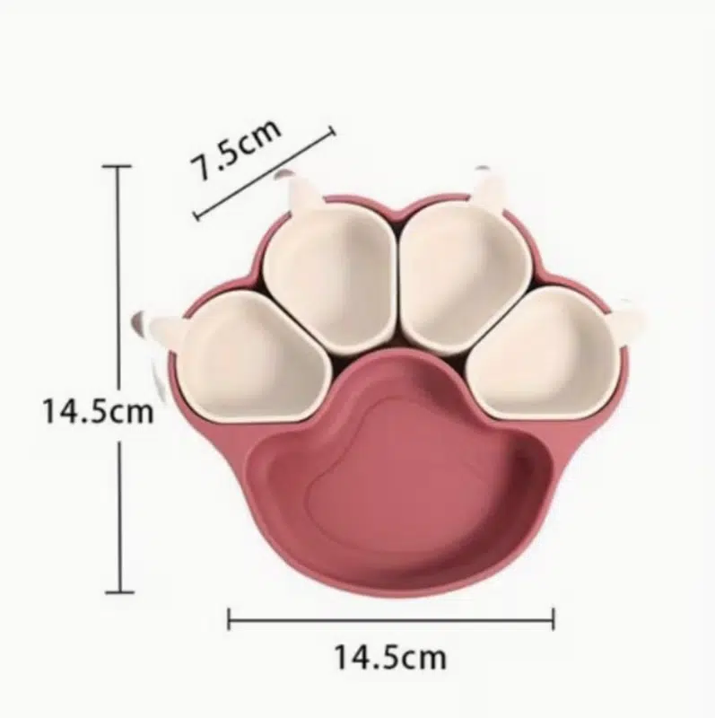 OEM Paw-Shaped Multi-Compartment Pet Feeding Bowl - Image 9