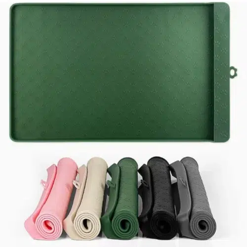 OEM Waterproof Pet Feeding Mat with Raised Edges for Mess-Free Floors