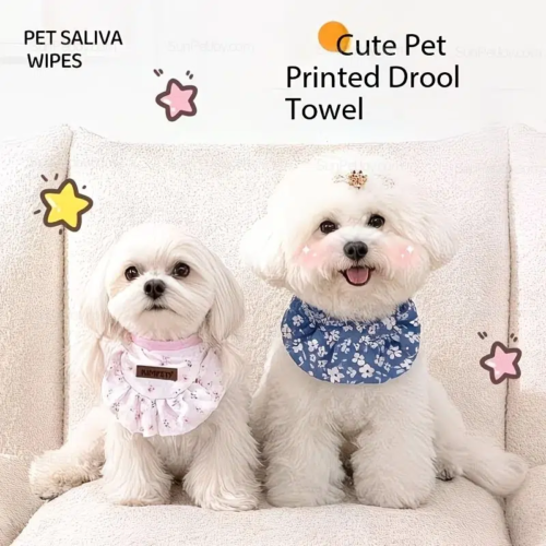 Plaid Cartoon Print Dog Drool Bib for Wholesale