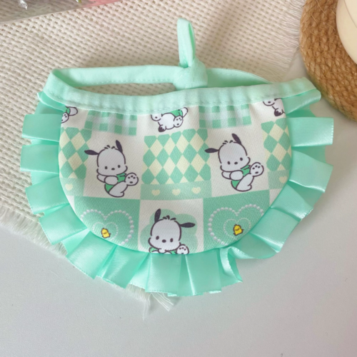 Plaid Cartoon Print Dog Drool Bib for Wholesale