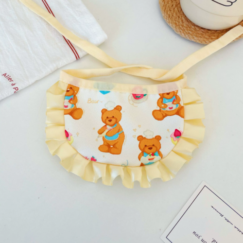 Plaid Cartoon Print Dog Drool Bib for Wholesale