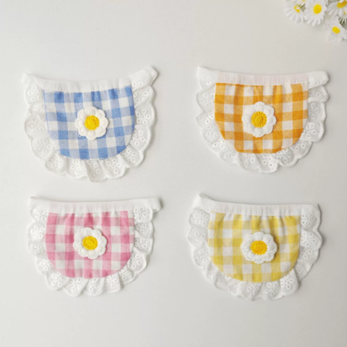Plaid Cartoon Print Dog Drool Bib for Wholesale