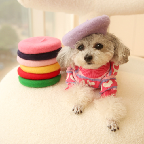 Plaid Dog Beret for Wholesale