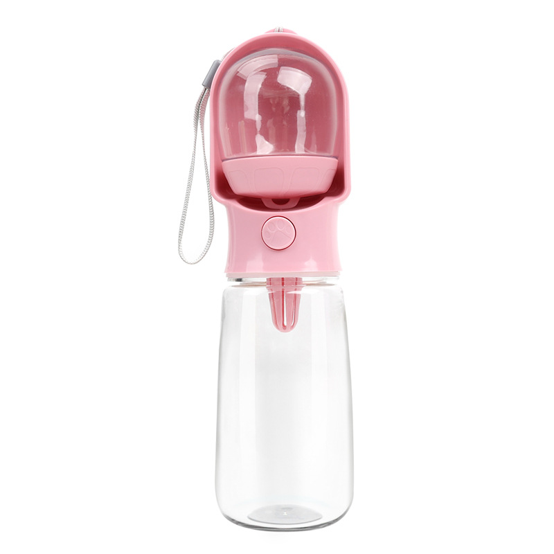 Portable Plastic Pet Water Bottle with Dual Water and Food Storage for Wholesale