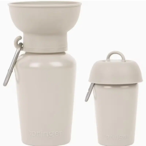 Portable Plastic Pet Water Bottle with Dual Water and Food Storage for Wholesale