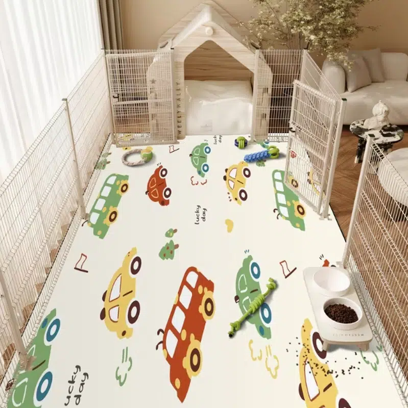 Car-Print PVC Pet Mat for Kids & Pets | Durable, Easy-Clean Design with OEM Wholesale - Image 3
