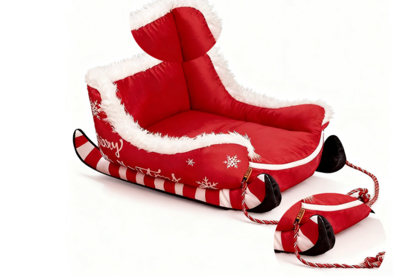 Sleigh-Shaped Christmas Dog Bed for Wholesale