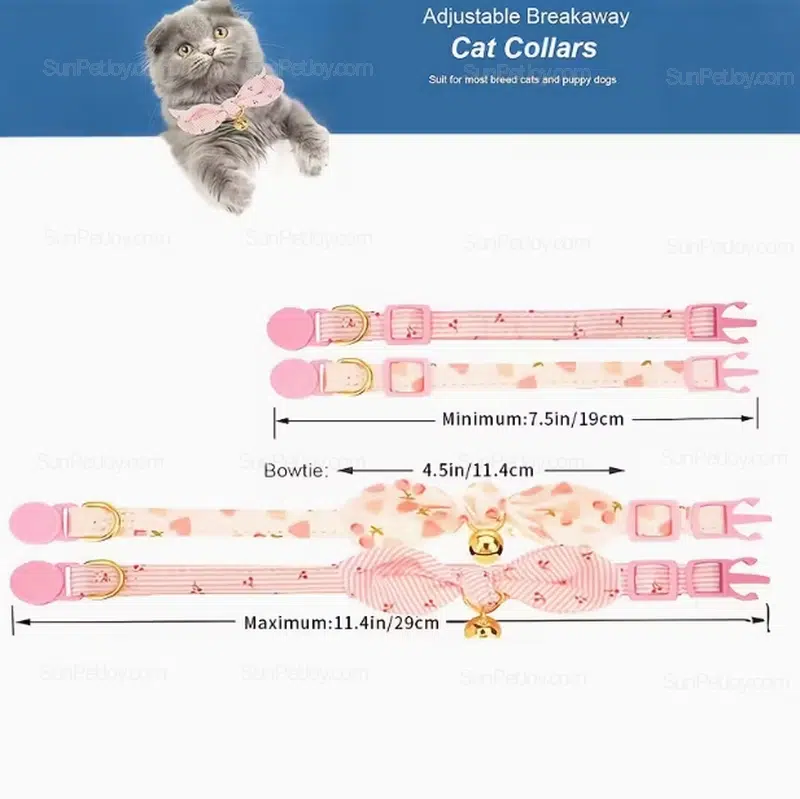 Wholesale Adjustable Cat Collar with Safety Buckle and Bow - Image 6