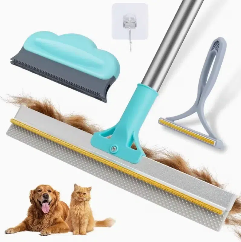 Wholesale Adjustable Pet Hair Remover Broom with Dual-Sided Rake
