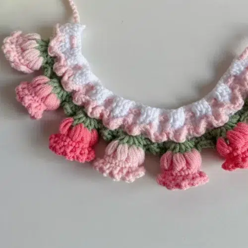 Wholesale Adjustable Pink Floral Pet Bandanas for Cats and Small Pets