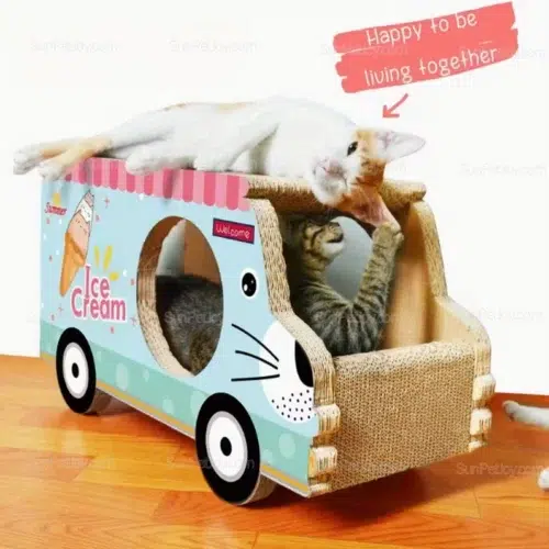 Wholesale Cardboard Cat Scratcher House with Multi-Level Lounge