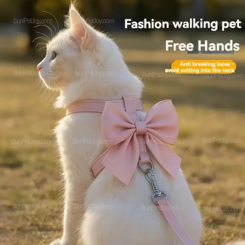 Wholesale Cat Harness with Bow, Escape-Proof Fit for Walking