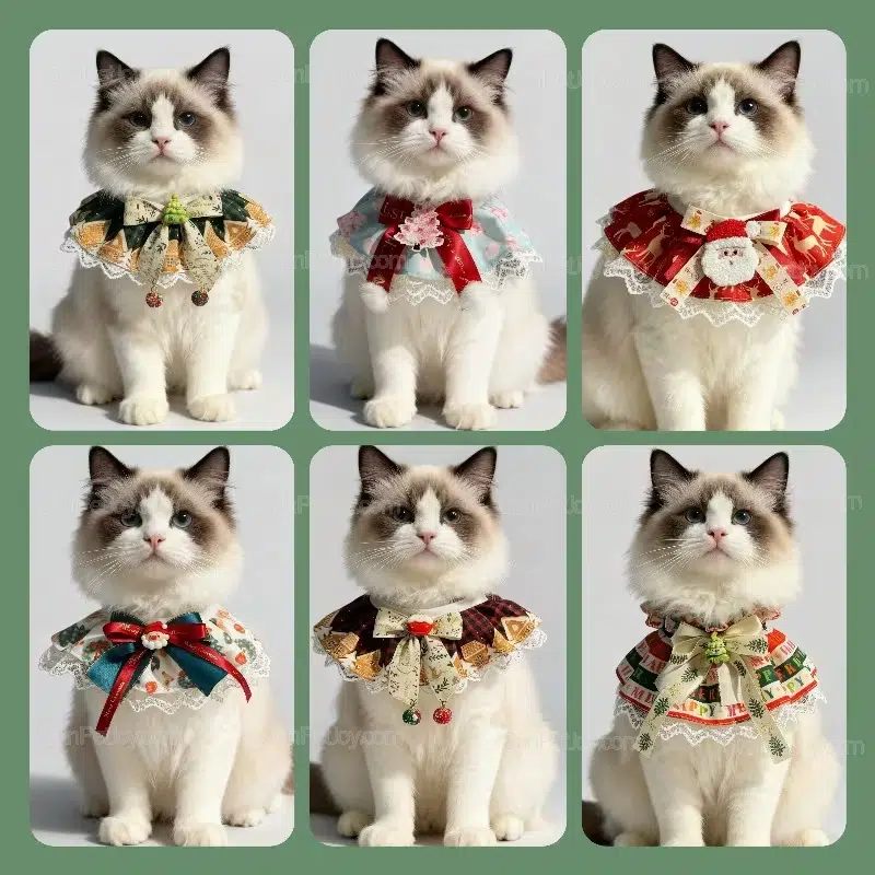 Wholesale Christmas Pet Lace Bibs in Polyester Knit