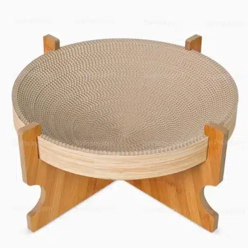 Wholesale Corrugated Cardboard Cat Bed with Bamboo Frame