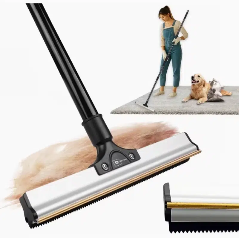 Wholesale Dual-Edge Pet Hair Remover Rake with 61" Adjustable Handle