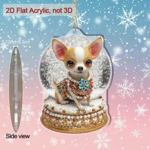 Wholesale Flat Acrylic Snow Globe Dog Accessory for Customization