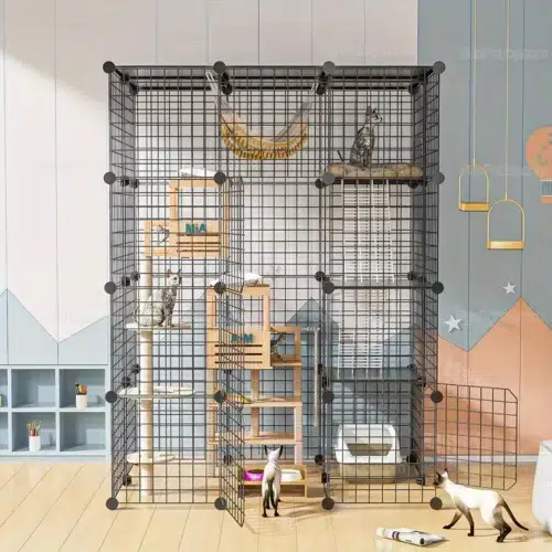 Wholesale Heavy-Duty Metal Cat Enclosure, Stackable Modular Design