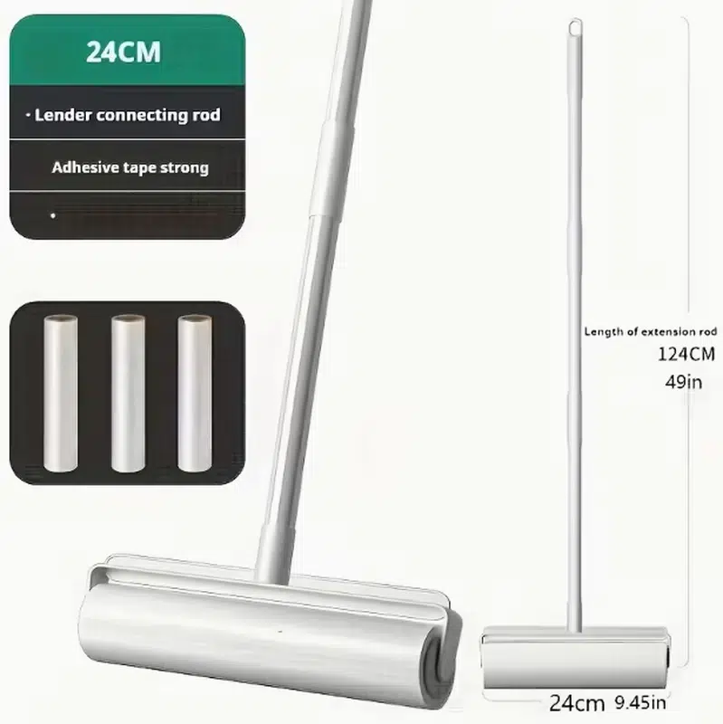 Wholesale Long-Handle Pet Hair Roller with Extra Sticky Refill for Easy Floor Cleaning