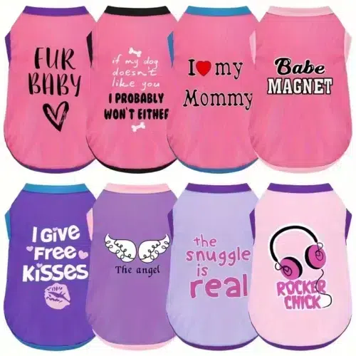 Wholesale Printed Dog Tank Tops, Breathable Summer Tees for All Sizes