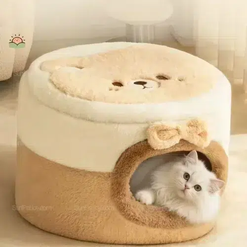 Wholesale Round Cat House Bed with Insulated Soft Shell