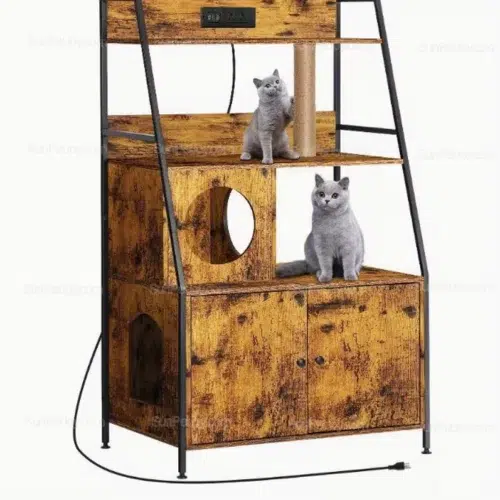 Wholesale Rustic Cat Litter Box with Hidden Charging Station