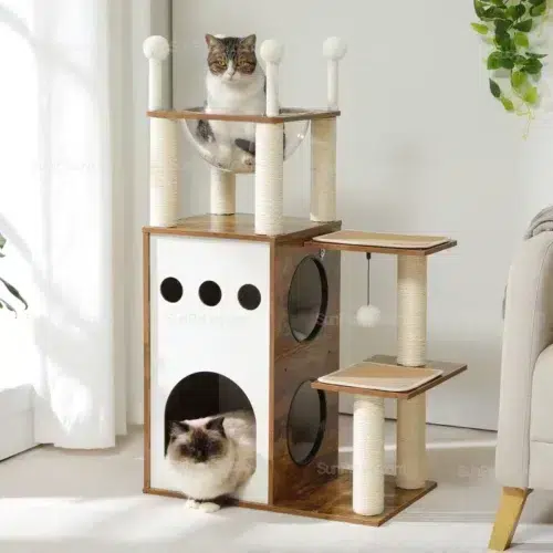 Wholesale Wooden Cat Tower with Capsule Nest