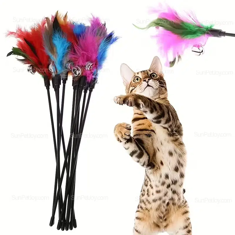 OEM Cat Chase Wand with Feather and Bell Head