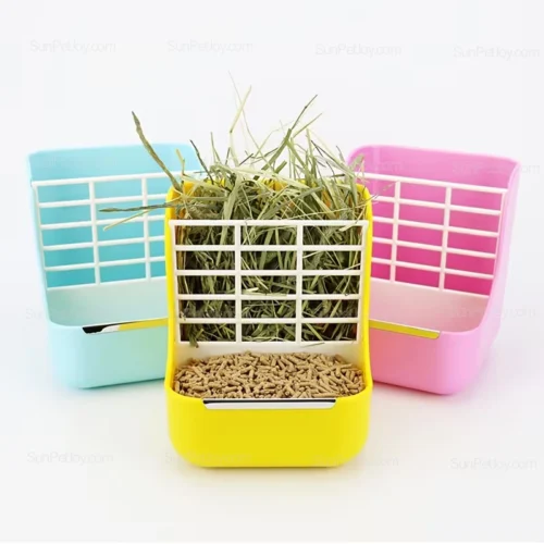 Small Animals Anti-Waste Hay Feeder with Pellet Tray | Wholesale