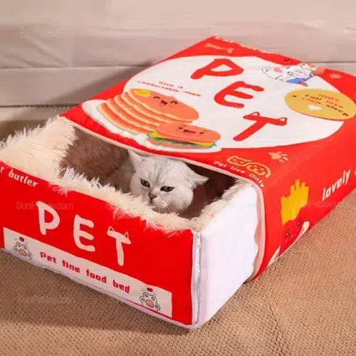 Custom Cat Enclosed Box Bed with Zipper Opening