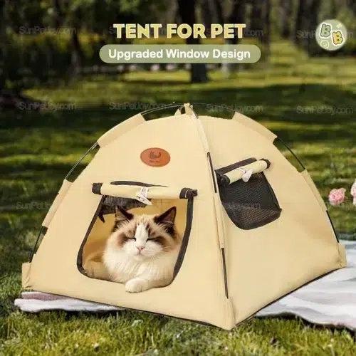 Custom Cat Ventilated Tent Bed with Adjustable Curtain Design