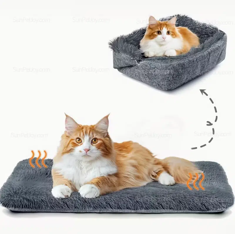 Custom Foldable Cat Bed Mat with Convertible Nest Design