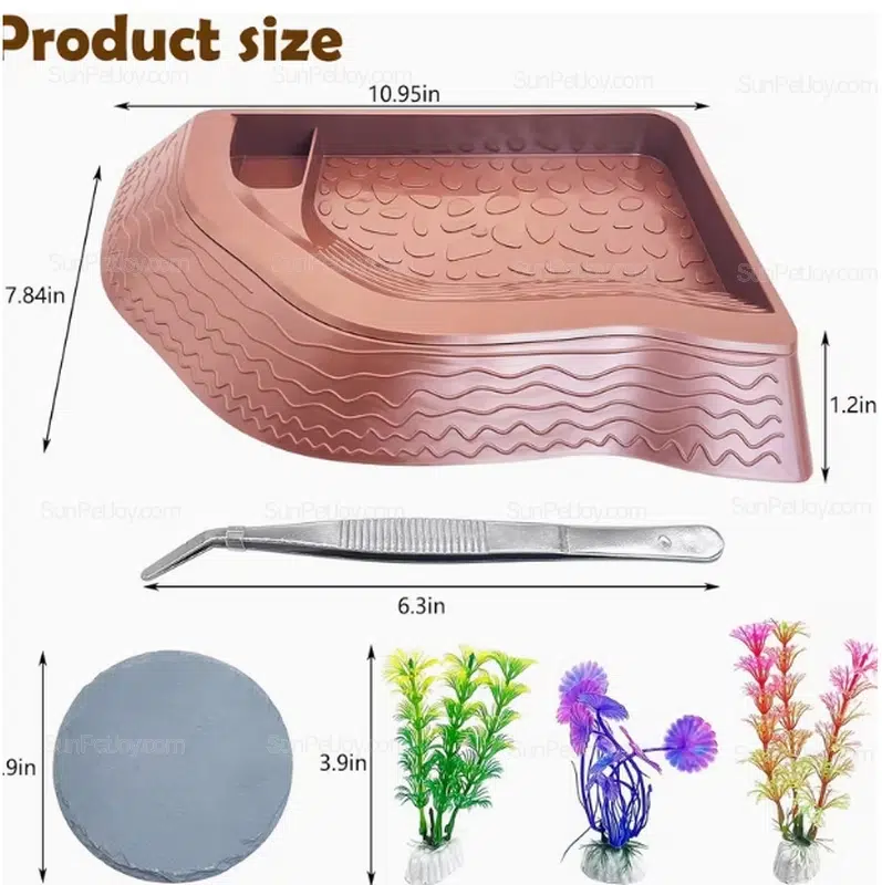 Modular Turtle Bath Pool Set with Feeding & Decor Inserts | Custom - Image 3