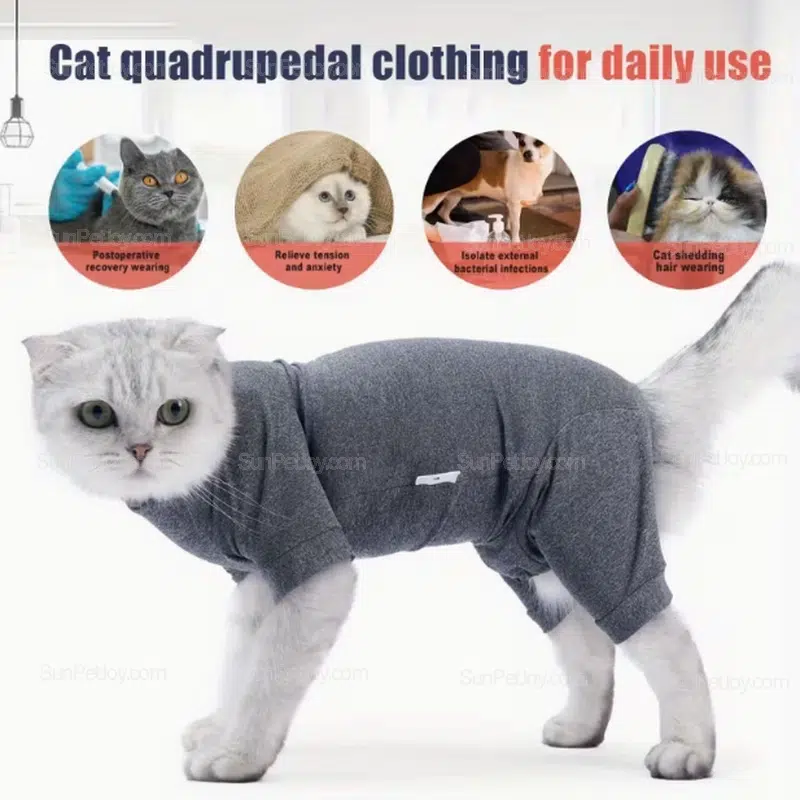 OEM Cat Post-Surgery Recovery Bodysuit with Breathable Stretch - Image 5