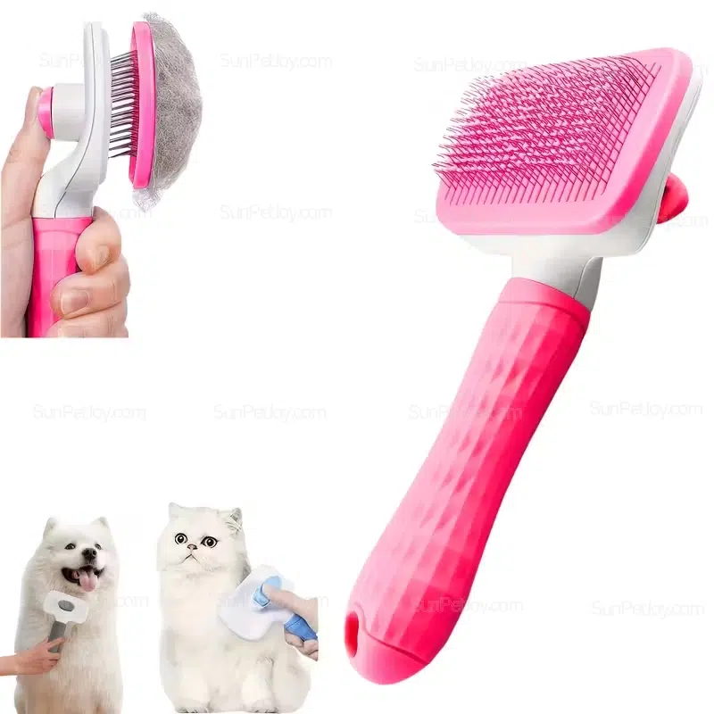 OEM Cat Self-Cleaning Grooming Brush with One-Press Release
