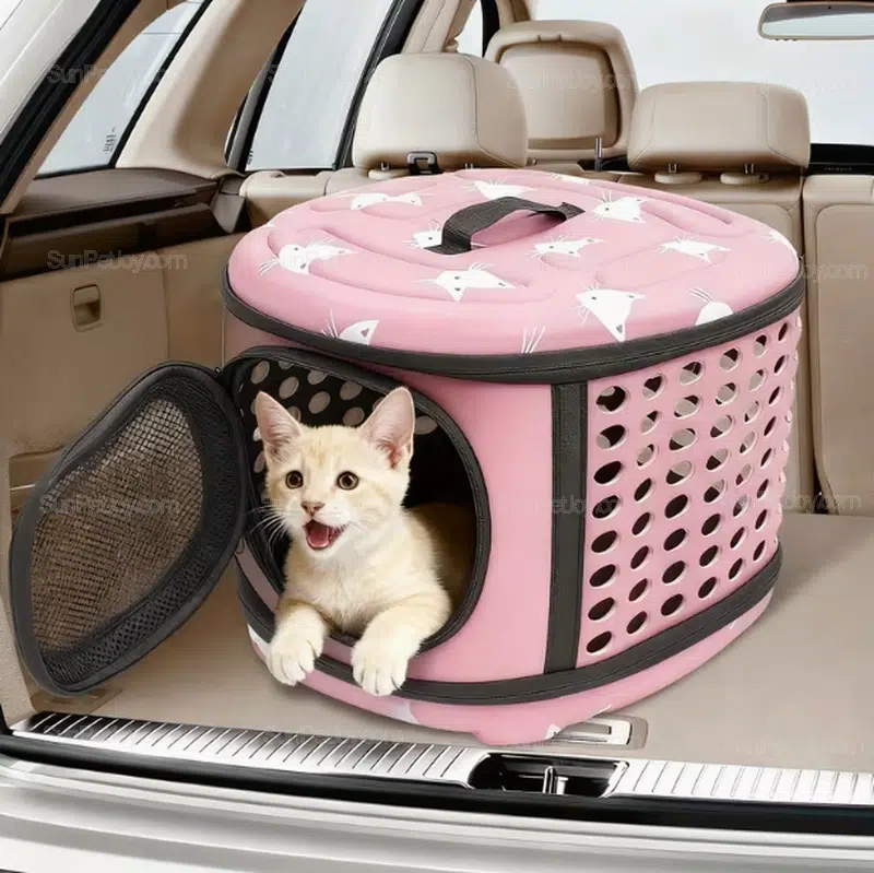 OEM Cat Travel Carrier with Rigid Frame and Ventilated Sides
