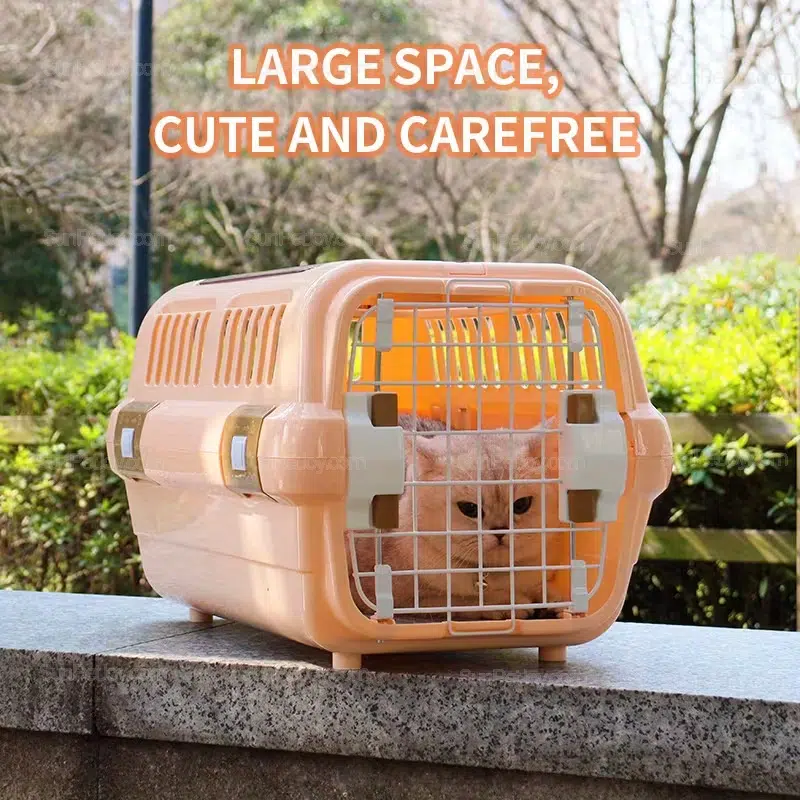 OEM Cat Travel Crate with Dual Openings and Ventilated Shell