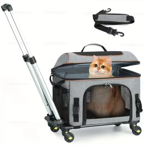 OEM Expandable Cat Carrier with Wheels for Air Travel