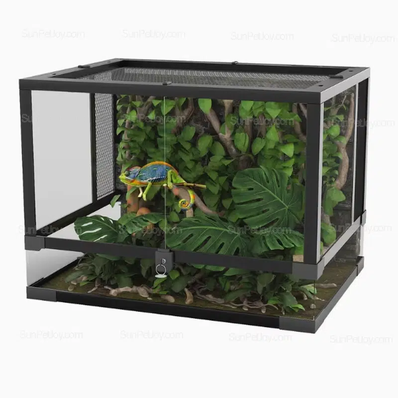 OEM Glass Terrarium for Lizards, Water-Tight Base & Mesh Vent