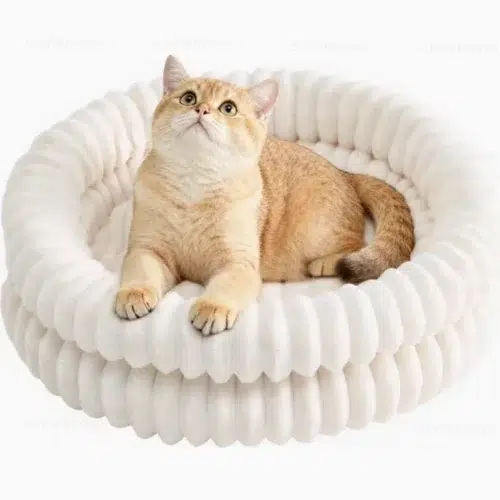 OEM Orthopedic Cat Donut Bed with Memory Foam Support