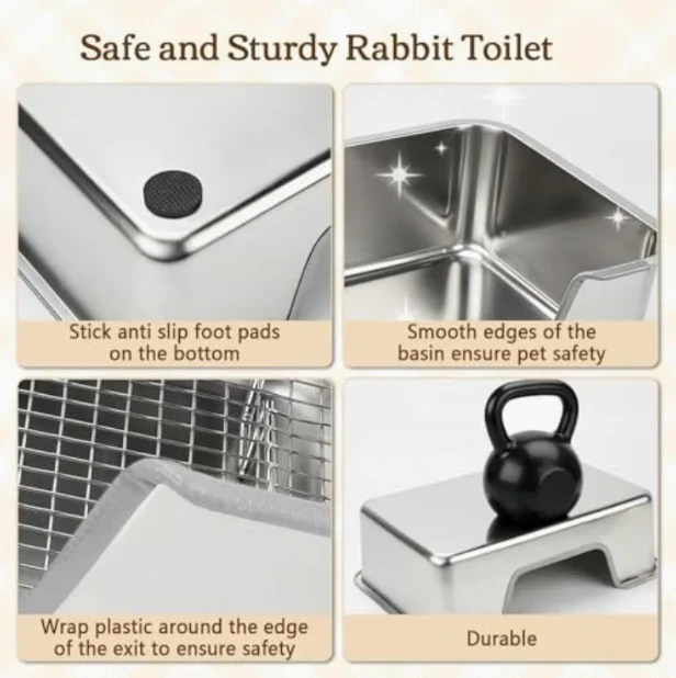Rabbit Litter Box With Grate