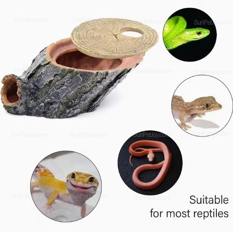 Reptile Log Hide with Basking Platform | Wholesale