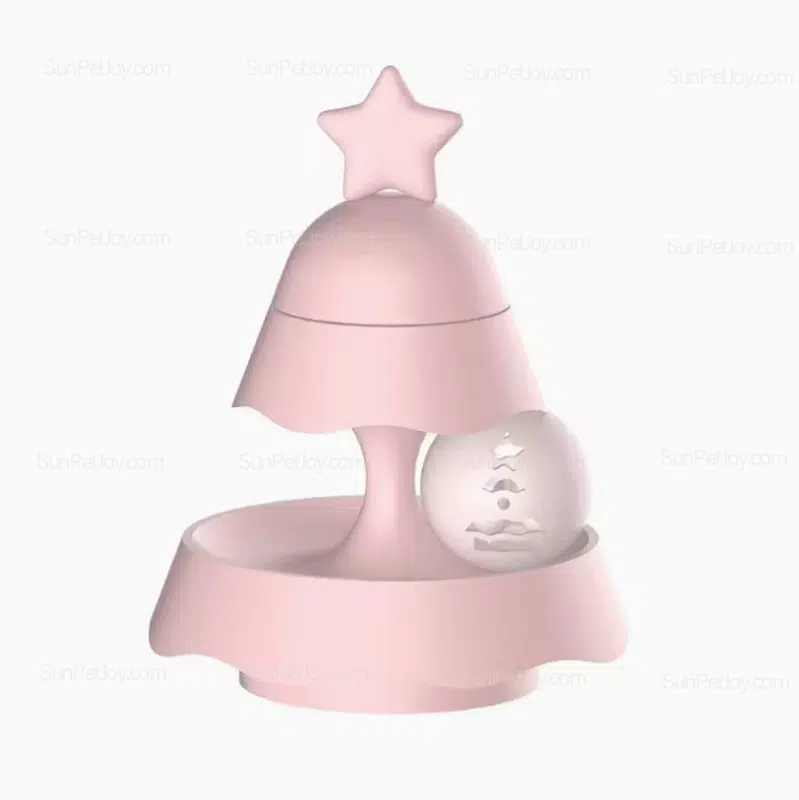OEM Cat Christmas Tree Rotating Toy with Three-Tier Track - Image 6