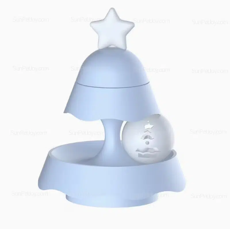OEM Cat Christmas Tree Rotating Toy with Three-Tier Track - Image 5
