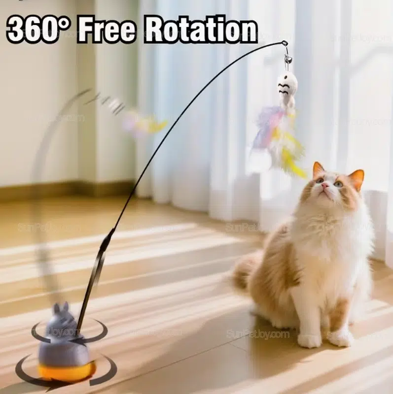 Wholesale Cat Play Wand with 360° Rotation and Fixed Base