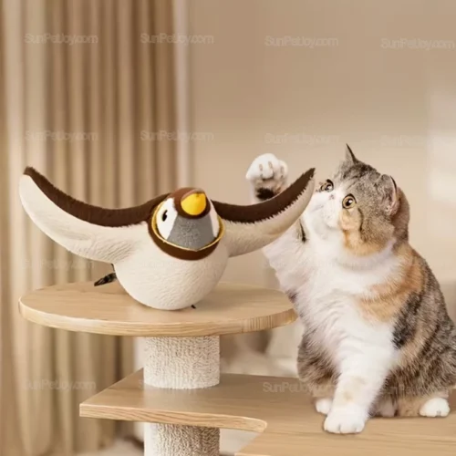 Custom Plush Cat Toy with Flapping Wings and USB Charging