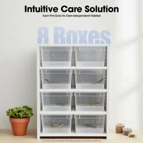 Wholesale 8-Box Snake Breeding Rack with Ventilated Acrylic Tubs