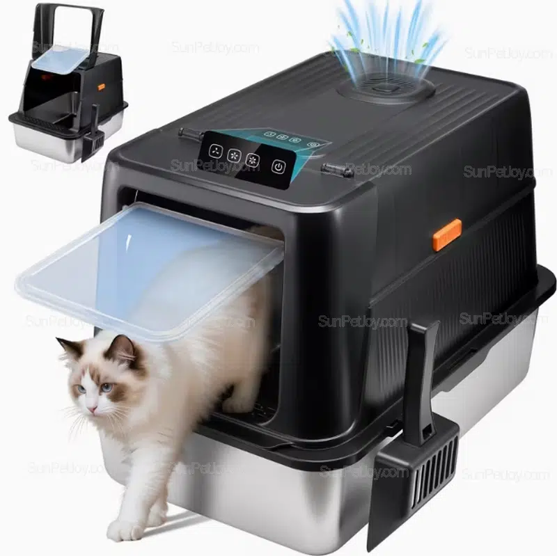Wholesale Cat Stainless Steel Litter Box with Electric Odor Control