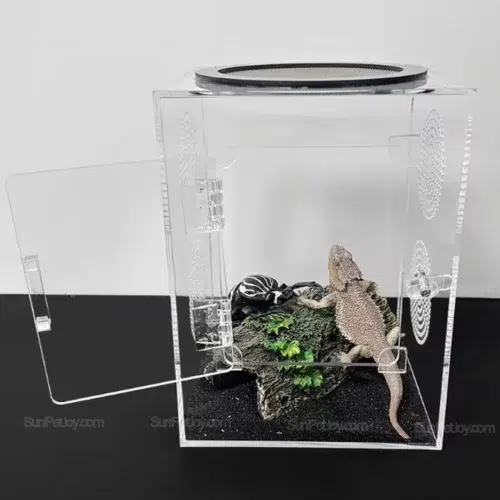 Wholesale Clear Acrylic Lizard Habitat with Mesh Ventilation