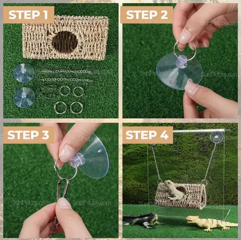 Wholesale Lizards Hanging Seagrass Hide with Suction Mount - Image 6